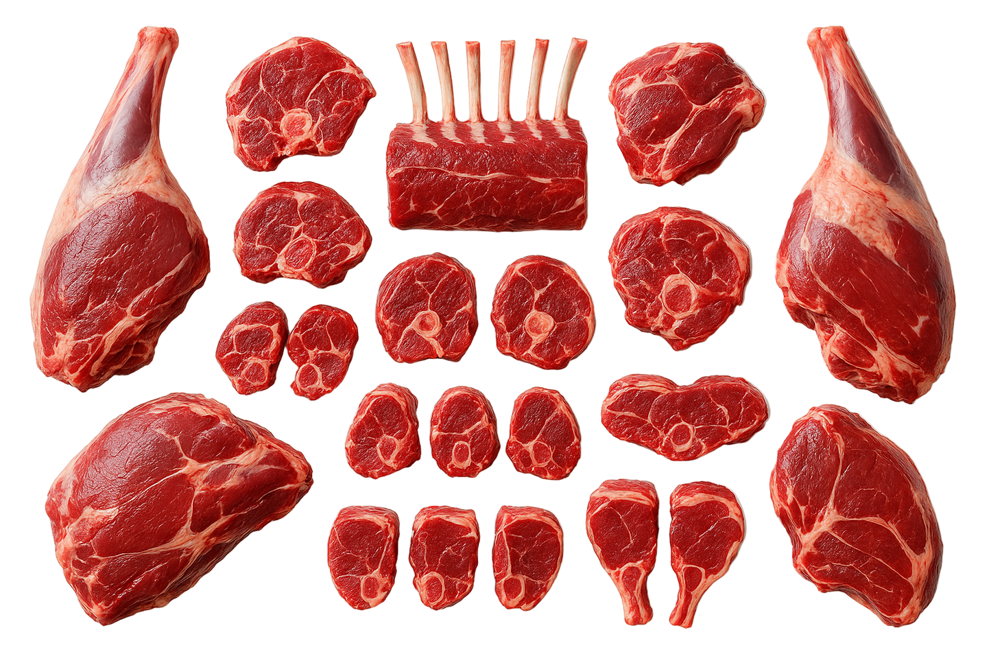 make the meat more dark red. change nothing else!