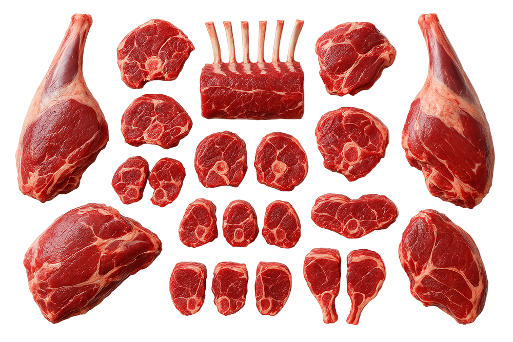 make the meat more dark red. change nothing else!